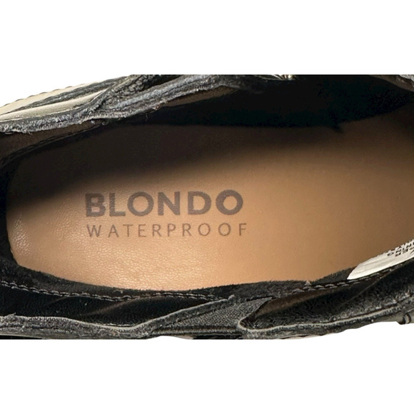 Blondo Shantel Waterproof Black Leather Ankle Boots Womens Size 7.5M Buckle New - Picture 11 of 15